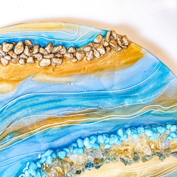 SOLD - Wall Decor Geode Artwork / Decorative 12'' x 12" - Picture 3 of 9